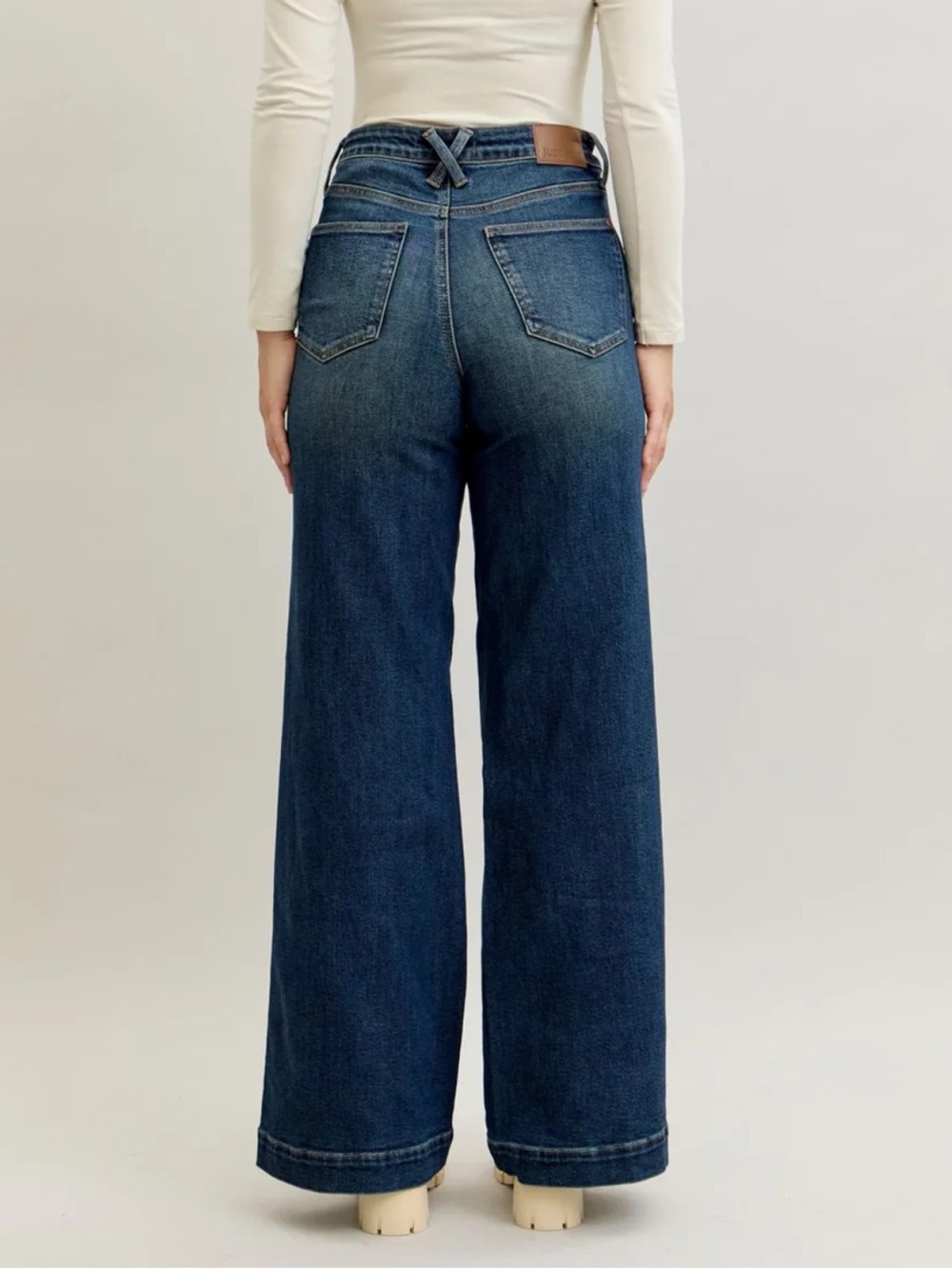 NWT Judy Blue High Waist Retro Wide Leg Denim Jeans with Tummy Control - Picture 3 of 10